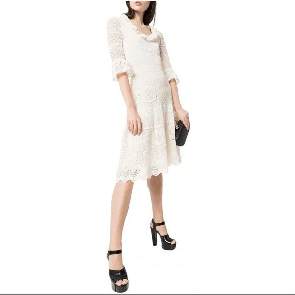 green emerald velvet dress Alexander McQueen Knit Fit and Flare Dress